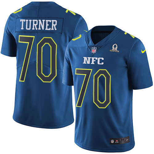 Nike Panthers #70 Trai Turner Navy Men's Stitched NFL Limited NFC Pro Bowl Jersey